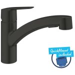 Quickfix start - mitigeur d'�vier avec douchette extractible, noir mat 305312431 - grohe