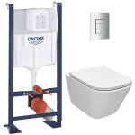 Grohe - rapid sl pack b�ti - support + wc sans bride roca gap + abattant slim, softclose + plaque chrome ...