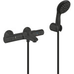 Grohe set de douche mitigeur bain / douche thermostatique + douchette 2 jets + support mural + flexible ...