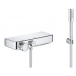 Grohe set de douche mitigeur grohtherm smartcontrol + douchette euphoria 1 jet avec support mural, chrome ...