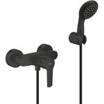 Grohe set de douche mitigeur monocommande + douchette 2 jets + support mural + flexible 1750 mm, noir ...