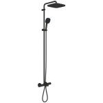 Grohe - vitalio comfort - set de douche avec thermostat de baignoire, 25x25 cm, 2 jets, noir mat 269842431 ...
