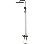 Grohe - vitalio comfort - set de douche avec thermostat de baignoire, 25x25 cm, 2 jets, noir mat 269842431 ...