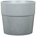 Groove + 30, vase / pot  plantes, rond, en plastique couleur: concrete, 28, 5 cm de diamtre, 26, 2 ...