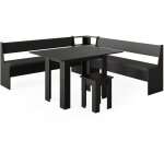 Groupe de banquettes d'angle roman, noir, 210 x 41. 5 cm avec table, vicco Groupe de banquettes d'angle roman, noir, 210 x 41. 5 cm avec table, vicco