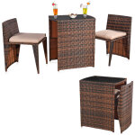 Groupe de meubles de jardin en trois parties, 2 tabouret et une table de polyrotin dans le jeu de canapé ... Groupe de meubles de jardin en trois parties, 2 tabouret et une table de polyrotin dans le jeu de canapé ...