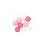 Guirlande lumineuse led rose � boules de coton de 1, 35 m, lumi�re chaude