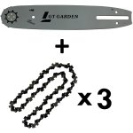 Gt garden - guide 10 pouces (26 cm) avec lot de 3 chanes 40 maillons pour trononneuse lagueuse 25 ...