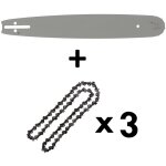 Gt garden - guide 16 pouces (40 cm) avec lot de 3 chanes 66 maillons pour trononneuse