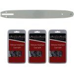 Gt market - guide 40 cm (16 pouces) + lot de 3 cha�nes 56 maillons - compatible tron�onneuses husqvarna ...