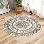 Guazhunifr - tapis rond mandala - en coton - style bohme - diamtre : 90 cm guazhuni