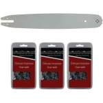 Gt market - guide 35 cm (14 pouces) + lot de 3 chanes 50 maillons - compatible trononneuses stihl ms ...