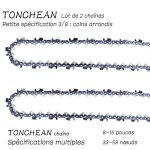 Guide et chane pour trononneuse, lot de 2 chanes de trononneuse faible rebond 3 / 8'lp 45 maillons ...