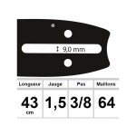 Guide ozaki 43 cm 3 / 8 1. 5mm