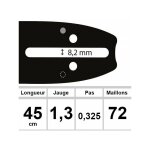 Guide ozaki 45 cm 0, 325 1, 3mm Guide ozaki 45 cm 0, 325 1, 3mm