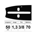 Guide ozaki pro steel ( al - ko - echo - poulan - tanaka ) coupe 20'' - 50cm empreinte zf pas: 3 / 8 ...