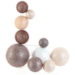 The home deco light - guirlande boule 10l multi - taille marron 192cm m12
