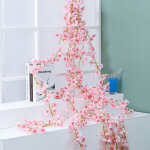 Guirlande fleurs cerisier sakura artificielle rose clair d�coration maison bureau chambre