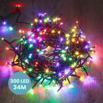 Guirlande lumineuse 34m int�rieur et ext�rieur 300 leds multicolores - guirlande lumineuse sapin cable ...