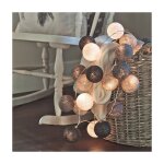 Guirlande lumineuse boule coton, interieur decoration nol deco, 3m 20er led globe light, fille, princesse, ...
