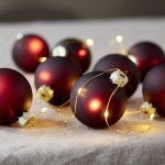 Guirlande lumineuse d�corative � piles star trading 'bliss', 8 boules de no�l rouges avec guirlande lumineuse ...