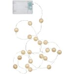 Guirlande lumineuse � piles star trading 'marbre', 15 boules led aspect verre bris�, minuterie, blanc ...