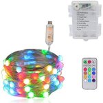 Guirlande lumineuse usb led, 5m 50led 12 couleurs avec telecommande avec bo�tier � piles, 12 modes �clairage ...