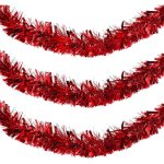 Guirlande de noel (3 pcs) - guirlande sapin rouge 2 m pour dcoration sapin de noel - guirlande decoration ...
