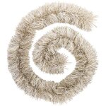 Guirlande de no�l boa large 15 cm or et blanc longueur 2 m�tres - feeric christmas