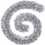 Guirlande de nol boa large 15 cm argent et blanc longueur 2 mtres - feeric christmas