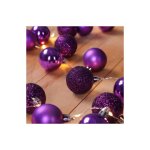 Guirlande de no�l boules et led sapin 2m violet