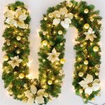 Guirlande de no�l, guirlande sapin noel artificiel, 270 cm couronnes et guirlandes de no�l avec led fleur ...