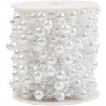 Guirlande de perles de 30m fil perl couronne blanche fil avec perles blanches corde de perles fil chane ...