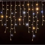 Guirlande stalactite extrieur ip67 3m h90 228 led blanc chaud et blanc froid raccordable 230v lotti