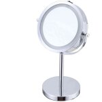 Miroir grossissant en mtal inox  led