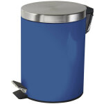 Poubelle salle de bain � p�dale 5l en m�tal bleu