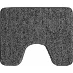 Tapis de toilette uni en polyester anthracite 50x40cm Tapis de toilette uni en polyester anthracite 50x40cm