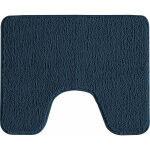 Tapis de toilette uni en polyester marine 50x40cm Tapis de toilette uni en polyester marine 50x40cm