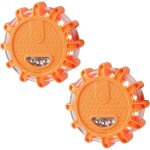 Gyrophare led orange, 2pcs balise de signalisation lumineuse led, lumi�re d'urgence d'avertissement, ...