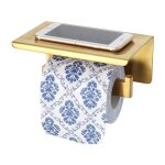 Porte - papier toilette porte rouleau papier toilette laiton brossé auto - adhésif avec tablette, support ... Porte - papier toilette porte rouleau papier toilette laiton brossé auto - adhésif avec tablette, support ...