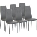 Lot de 6 chaises de salle � manger avec accoudoirs, pieds en m�tal, chaise moderne, si�ge rembourr� confortabl ...