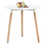 H. j wedoo - ronde table de salle � manger scandinave moderne style r�tro blanche