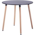 H. j wedoo - table ronde salle � manger scandinave design noir en bois 80 x 80 x 75 cm
