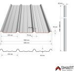 Bravo the smart solution - tle bac acier - toiture - couverture - plaque tr45 coloris gris bleu ral ...