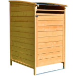 Melko - habillage de poubelle boîte simple 120 litres de bois 73 x 85 x 127 cm, mur du fond inclus Melko - habillage de poubelle boîte simple 120 litres de bois 73 x 85 x 127 cm, mur du fond inclus
