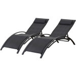 Habitat et jardin - lot de 2 bains de soleil en aluminium beauty 'phoenix' noir