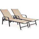 Habitat et jardin - lot de 2 bains de soleil en mtal 'farniente' - beige