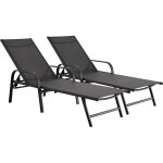 Lot de 2 bains de soleil en mtal  farniente  - gris