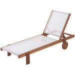Habitat et jardin - bain de soleil en bois exotique 'sagon' - maple - ecru