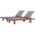 Habitat et jardin - lot de 2 bains de soleil en bois exotique 'saïgon' - maple - gris Habitat et jardin - lot de 2 bains de soleil en bois exotique 'saïgon' - maple - gris
